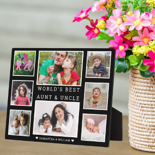 World's Best Aunt And Uncle 8 Photo Black & White Plaque