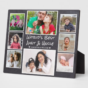 World's Best Aunt And Uncle 8 Photo Chalkboard Plaque