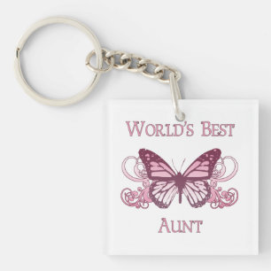 World's Best Aunt (Butterfly) Keychain