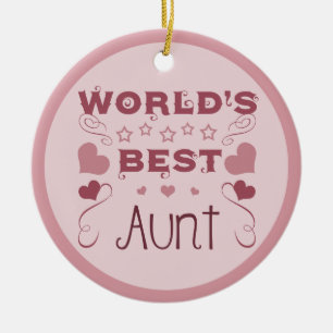 World's Best Aunt Ceramic Ornament