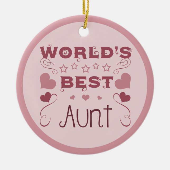 World's Best Aunt Ceramic Ornament (Front)
