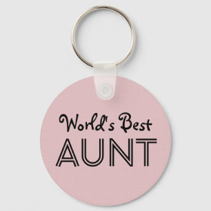 World's Best AUNT Custom Pink Gift Item 01 Keychain