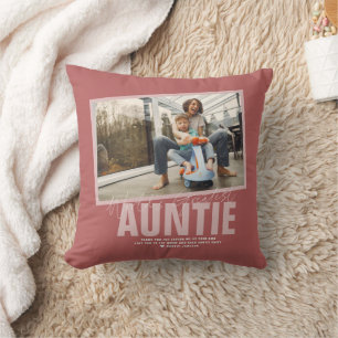 World's Best Aunt Modern Photo Throw Pillow