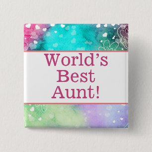 World's best aunt pin