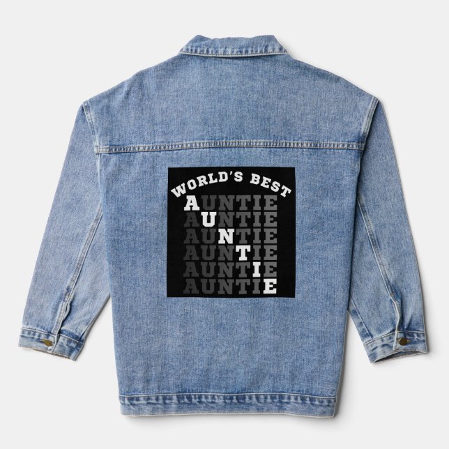 World's Best Auntie Denim Jacket (Back)