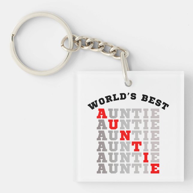 World's Best Auntie Keychain (Front)