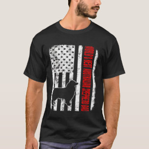 Worlds Best Australian Shepherd Dad American Flag T-Shirt
