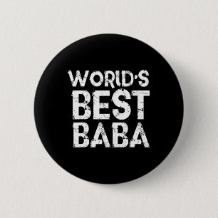 Worlds Best Baba Fathers Day Gift Muslim Dad Husba 2 Inch Round Button
