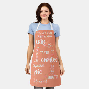 World's Best Baking Mom Peach Apron