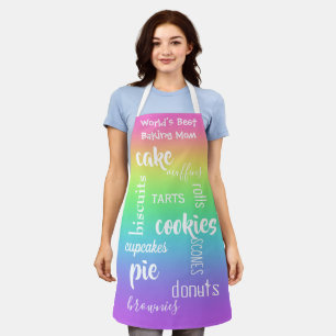 World's Best Baking Mom Rainbow Apron