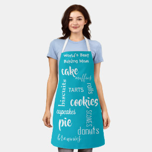 World's Best Baking Mom Words Apron