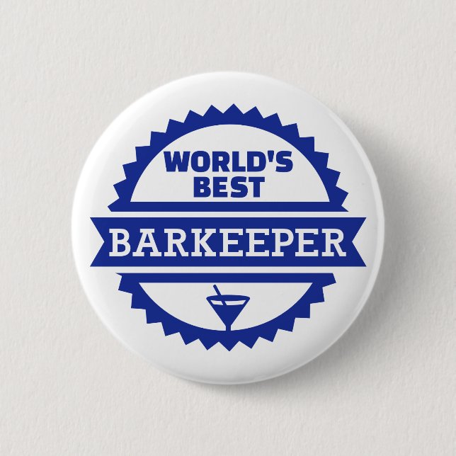 World's best barkeeper bartender 2 inch round button (Front)
