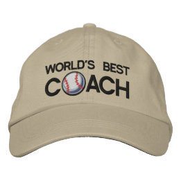 Worlds Best Baseball Coach Embroidered Hat