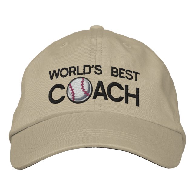 Worlds Best Baseball Coach Embroidered Hat (Front)