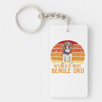 Worlds Best Beagle Dad Beagle Lover Keychain