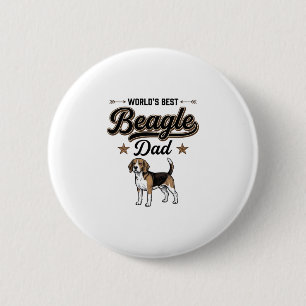 Worlds Best Beagle Dad Vintage Dog 2 Inch Round Button