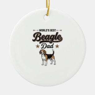 Worlds Best Beagle Dad Vintage Dog Ceramic Ornament