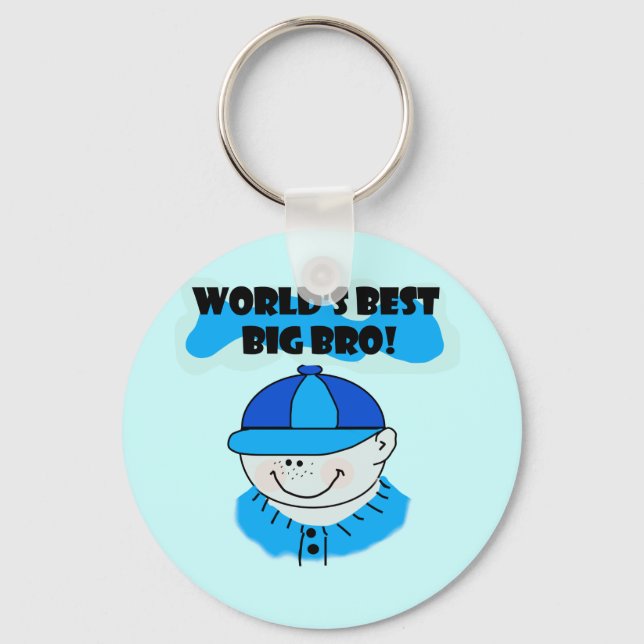 World's Best Big Bro Tshirts and Gifts Keychain (Front)