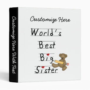 World's Best Big Sister Gifts Binder