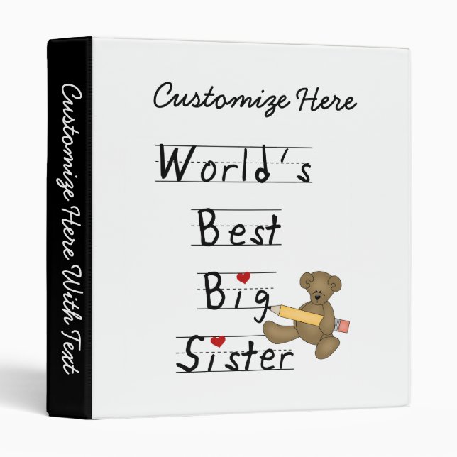 World's Best Big Sister Gifts Binder (Front/Spine)