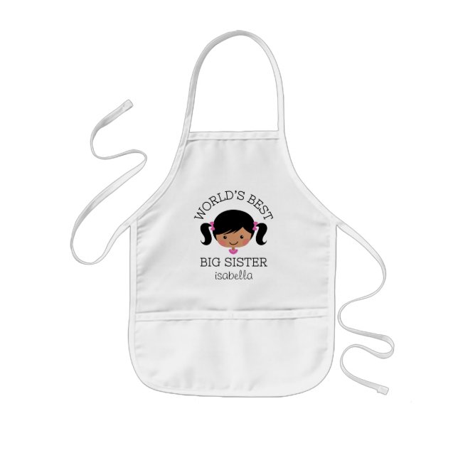 Worlds best big sister personalized kids apron (Front)