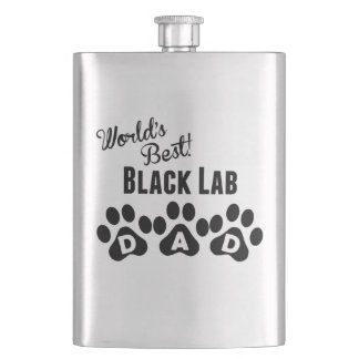 World's Best Black Lab Dad Hip Flask