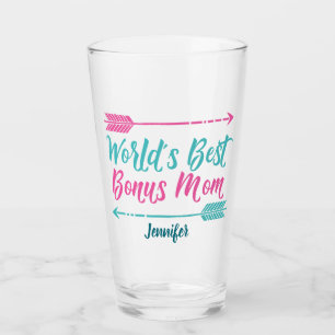 World's Best Bonus Mom Custom Glass
