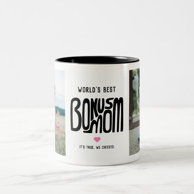 World's Best Bonus Mom Two Photo Mug (Center)