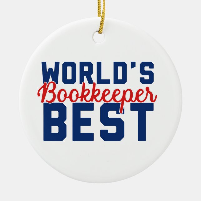 World's Best Bookkeeper Ceramic Ornament (Front)