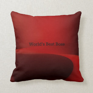 World's Best Boss - black and red classic design Throw Pillow