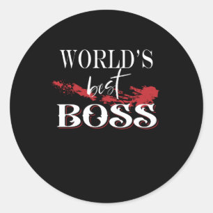 Worlds Best Boss Classic Round Sticker