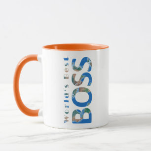 World's Best Boss, Earth Surface Physical Map Mug