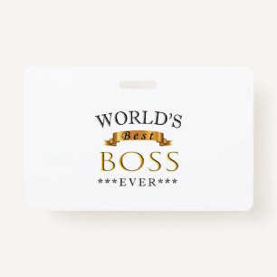 World's best boss ever badge