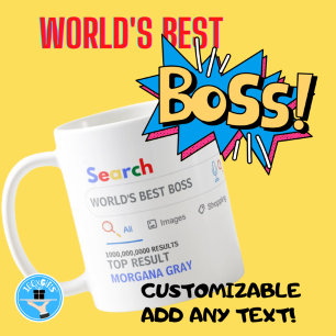 WORLDS BEST BOSS Funny Top Search Result Coffee Mug