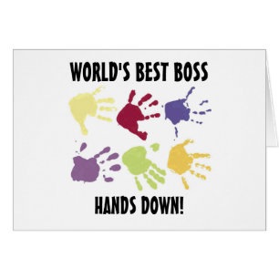 World's best Boss Hands Down Office Card