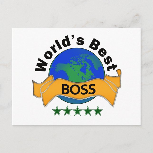 World's Best Boss Postcard (Front)