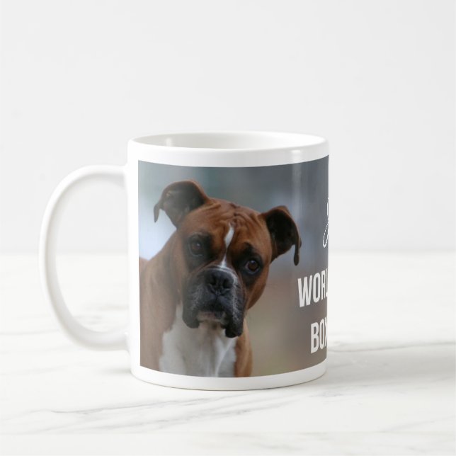 "World's Best Boxer Dad" Personalized Coffee Mug (Left)