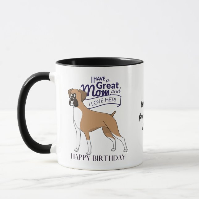 World's BEST BOXER DOG MOM Personalized Fun Mug (Left)