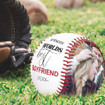 Worlds Best Boyfriend | 2 Photo Collage Unique  Baseball<br><div class="desc">Looking for a unique and fun Valentine's Day gift for your significant other? Look no further than this cool personalized baseball. With the option to add two photos and customize the message and design, this keepsake is sure to make your boyfriend feel special. The final product will feature their name...</div>