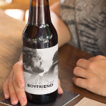 Worlds Best Boyfriend Beer Bottle Label<br><div class="desc">Looking for a unique gift for valentines day,  birthday or just to say I love you! This simplistic modern design features typography text which reads 'WORLDS BEST BOYFRIEND' and your favourite photo. The editable text font style,  can be changed by clicking on the customize further link after personalizing.</div>