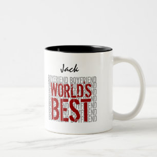 World's Best BOYFRIEND Custom Name B29G Two-Tone Coffee Mug