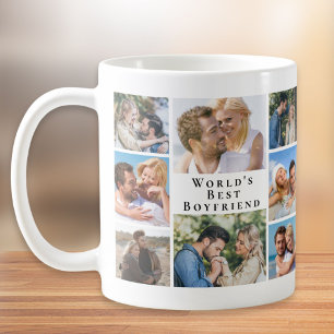 World's Best Boyfriend Photo Collage Coffee Mug