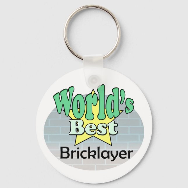 World's Best Bricklayer Keychain (Front)