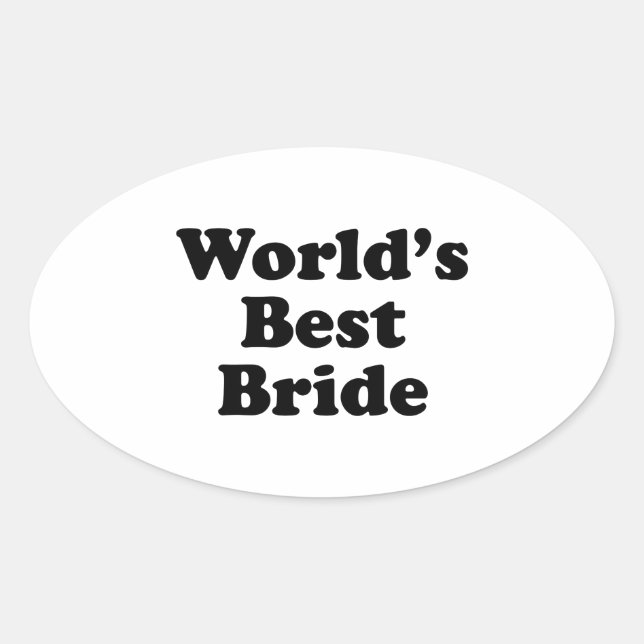 World's Best Bride Oval Sticker (Front)
