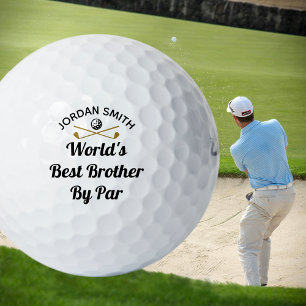 World's Best Brother By Par Fun Custom Name Set Golf Balls
