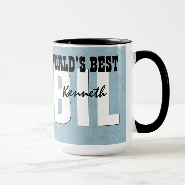 World's Best BROTHER IN LAW Blue Custom Name V9 Mug (Right)