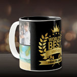 World's Best Brother Photo Collage Black and Gold Two-Tone Coffee Mug<br><div class="desc">Personalize for the world's best brother to create a unique gift. A perfect way to show him how amazing he is every day. Designed by Thisisnotme©</div>
