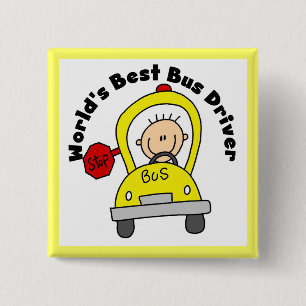World's Best Bus Driver 2 Inch Square Button