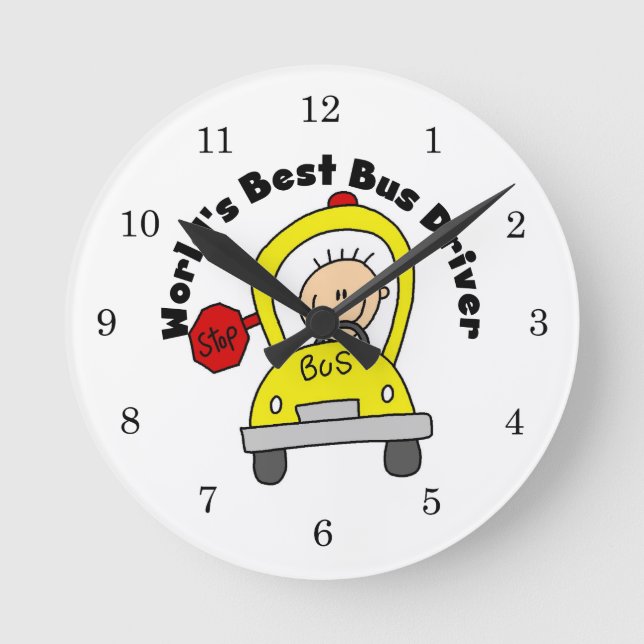 World's Best Bus Driver Round Clock (Front)