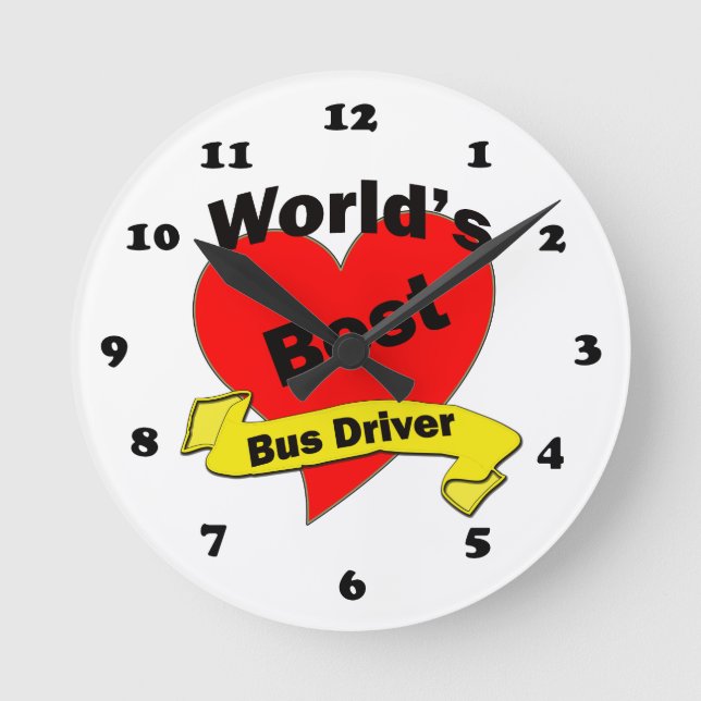 World's Best Bus Driver Round Clock (Front)